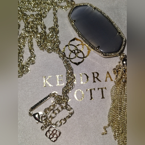 New Rayne Slate Cat's Eye Stone Tassel Necklace💞 - Picture 2 of 10